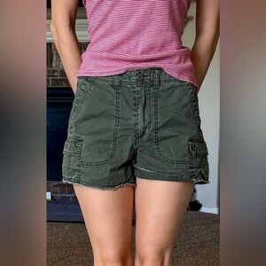 Army Green Distressed Cargo Style Shorts Witty Fox 29